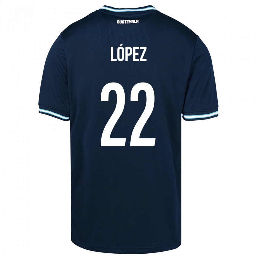 Mujer Camiseta Guatemala Whitney López #22 Azul 2ª Equipación 24-26 La Camisa Argentina