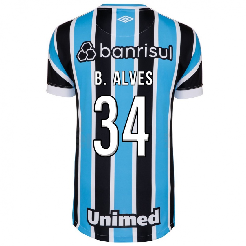 Niño Camiseta Bruno Alves #34 Azul 1ª Equipación 2023/24 La Camisa Argentina