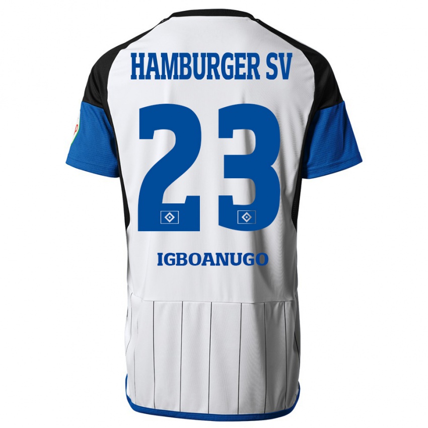 Niño Camiseta David Igboanugo #23 Blanco 1ª Equipación 2023/24 La Camisa Argentina