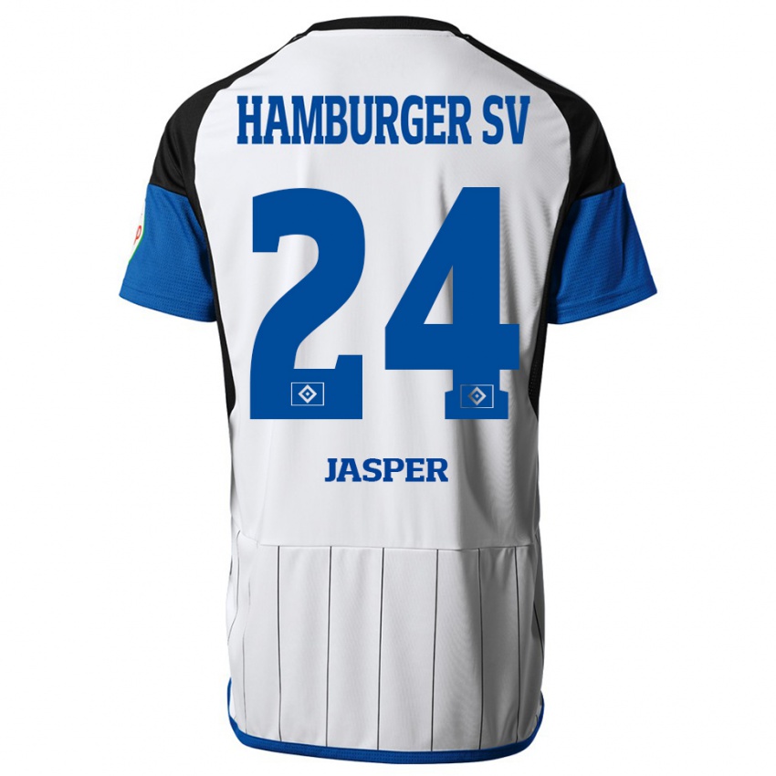 Niño Camiseta Jan-Lukas Jasper #24 Blanco 1ª Equipación 2023/24 La Camisa Argentina