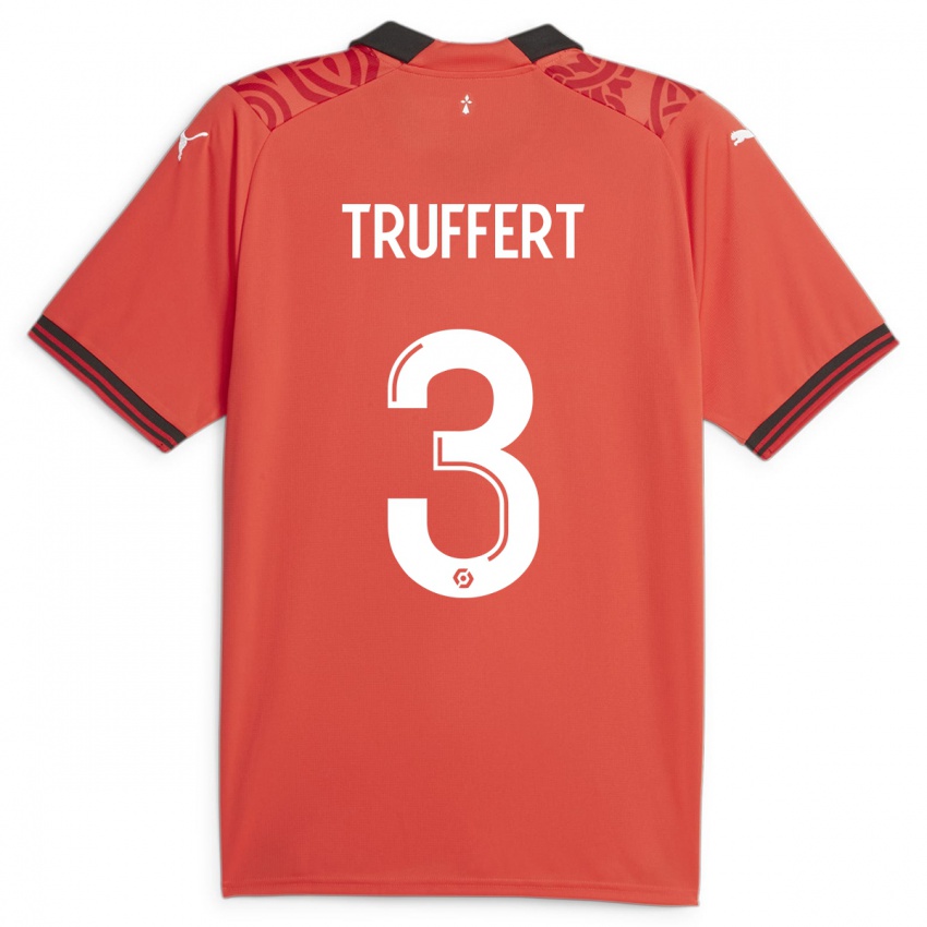 Niño Camiseta Adrien Truffert #3 Rojo 1ª Equipación 2023/24 La Camisa Argentina