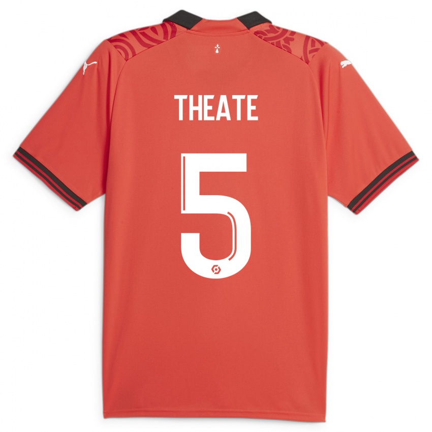 Niño Camiseta Arthur Theate #5 Rojo 1ª Equipación 2023/24 La Camisa Argentina