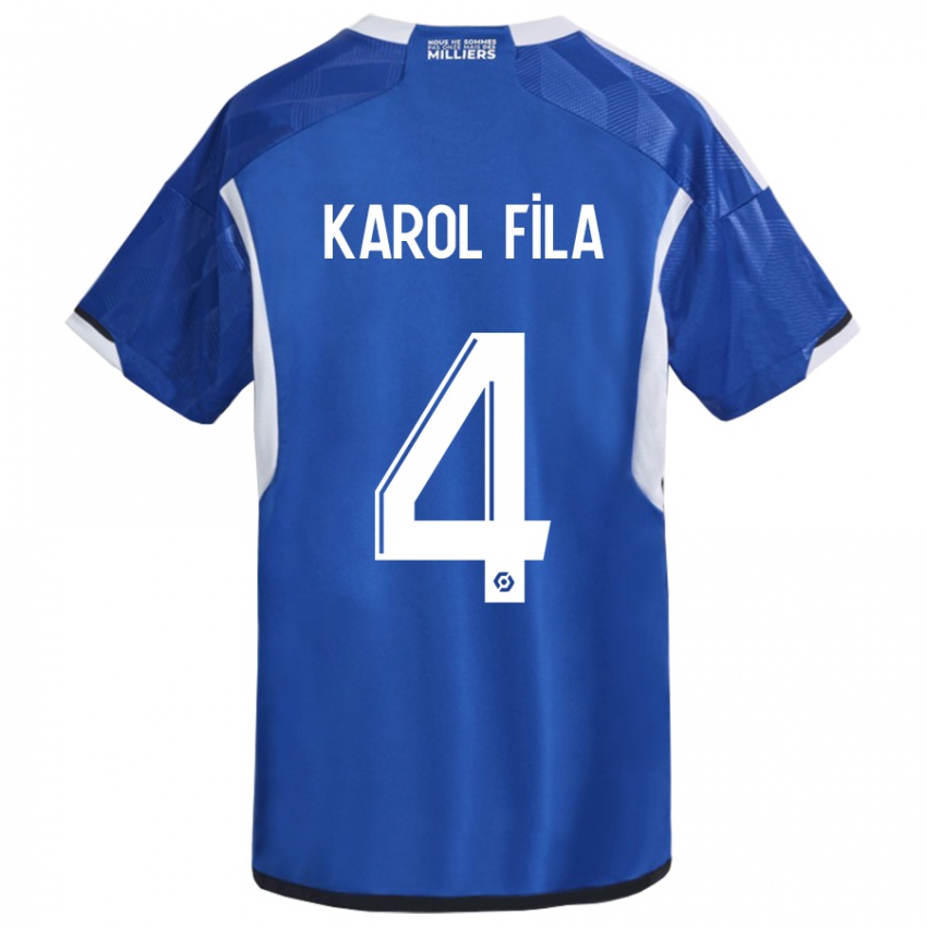 Niño Camiseta Karol Fila #4 Azul 1ª Equipación 2023/24 La Camisa Argentina