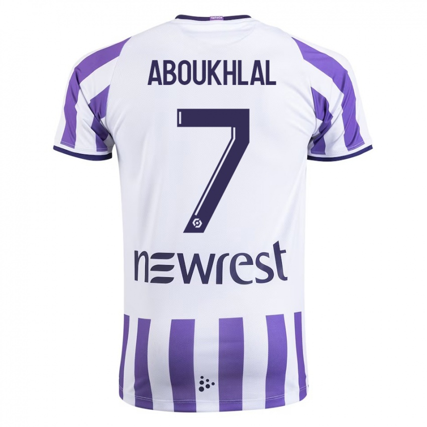 Niño Camiseta Zakaria Aboukhlal #7 Blanco 1ª Equipación 2023/24 La Camisa Argentina