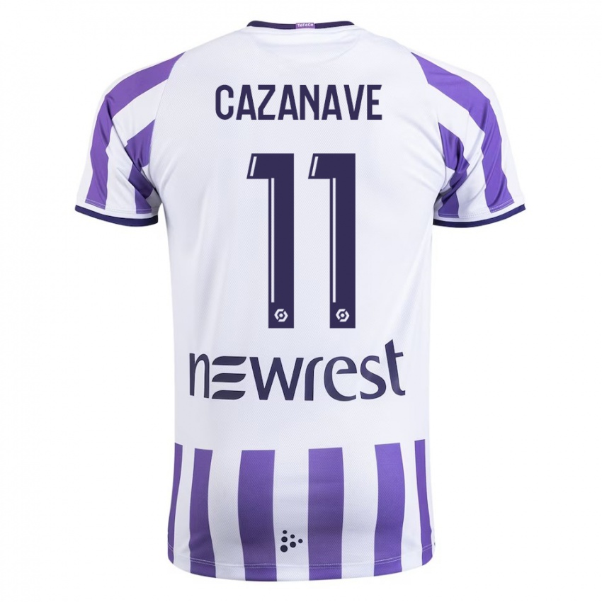 Niño Camiseta Julie Cazanave #11 Blanco 1ª Equipación 2023/24 La Camisa Argentina