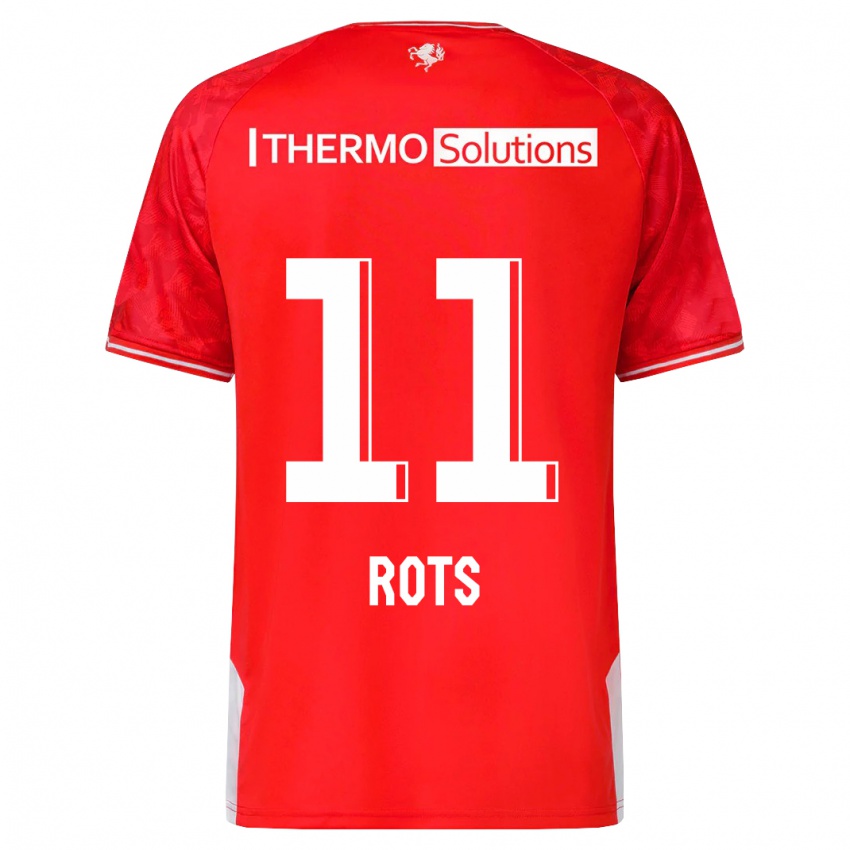 Niño Camiseta Daan Rots #11 Rojo 1ª Equipación 2023/24 La Camisa Argentina