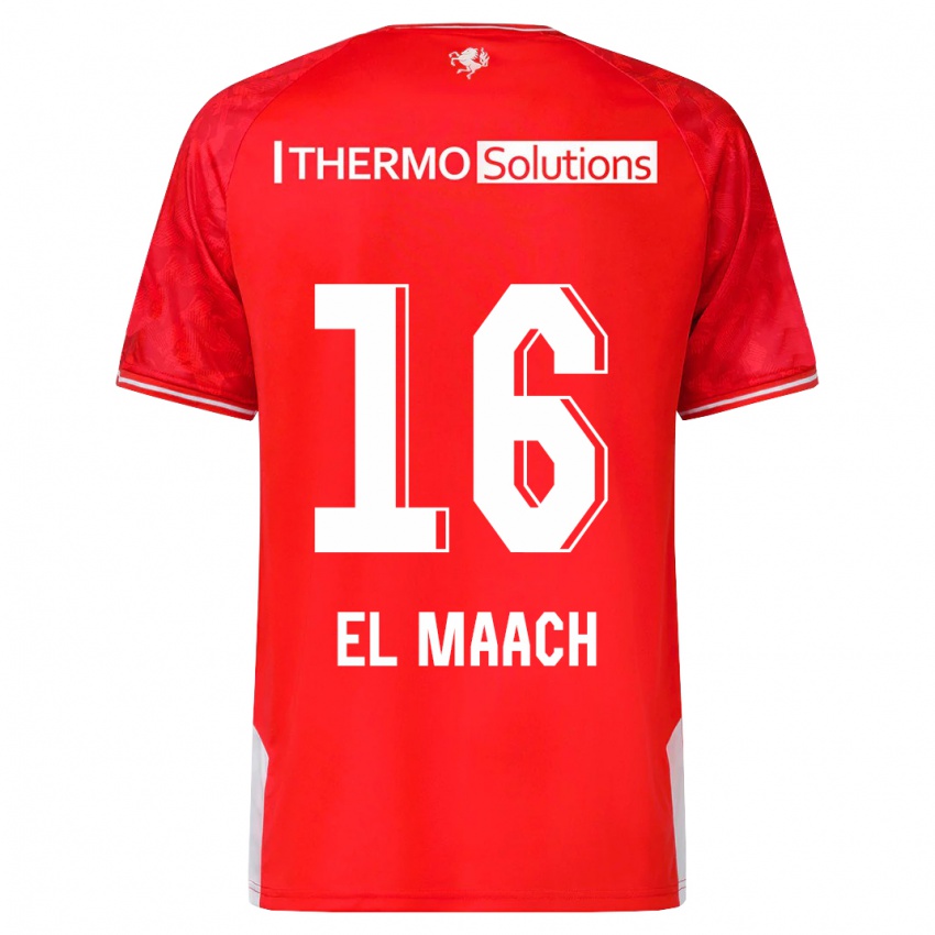 Niño Camiseta Issam El Maach #16 Rojo 1ª Equipación 2023/24 La Camisa Argentina