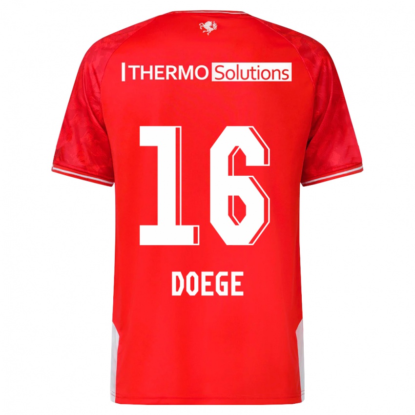 Niño Camiseta Leonie Doege #16 Rojo 1ª Equipación 2023/24 La Camisa Argentina