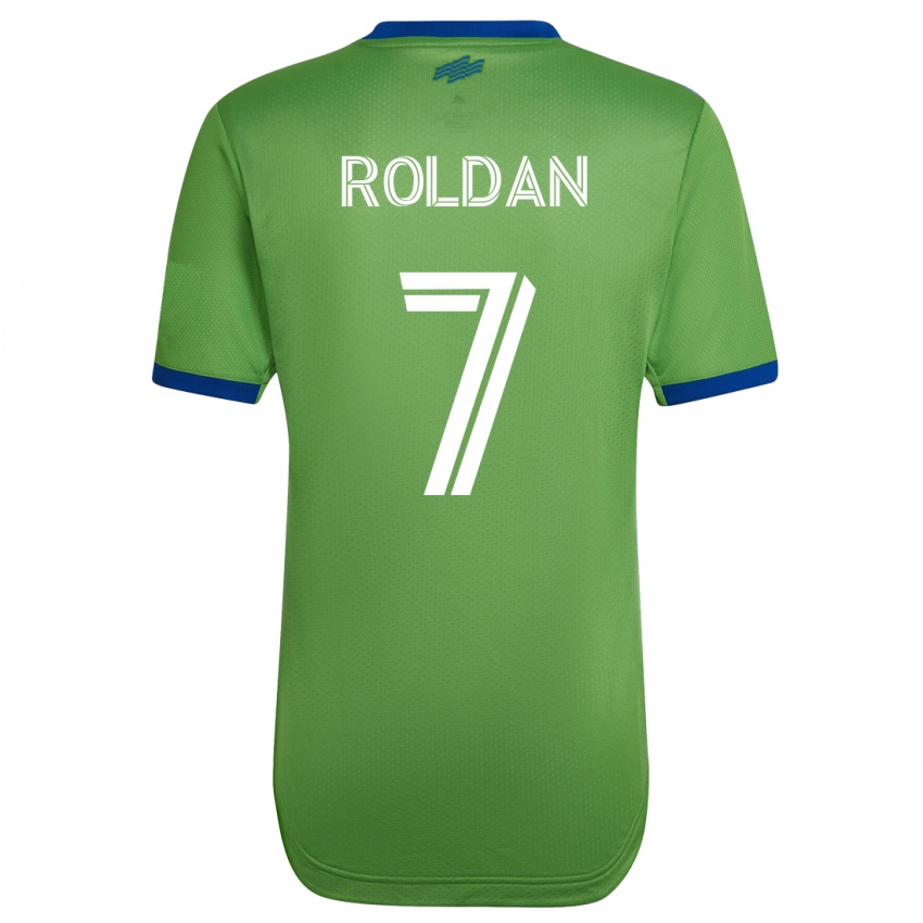 Niño Camiseta Cristian Roldán #7 Verde 1ª Equipación 2023/24 La Camisa Argentina