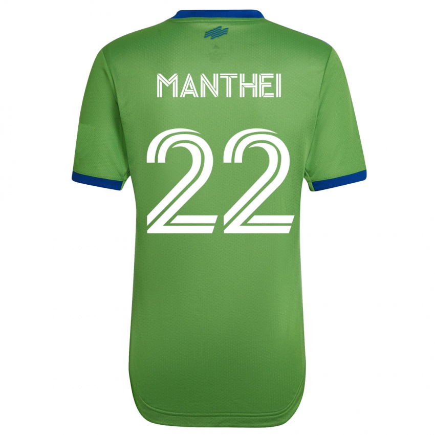 Niño Camiseta Leahi Manthei #22 Verde 1ª Equipación 2023/24 La Camisa Argentina