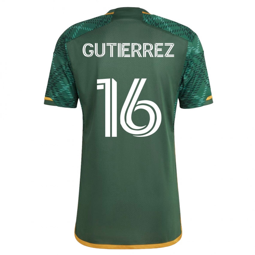 Niño Camiseta Diego Gutiérrez #16 Verde 1ª Equipación 2023/24 La Camisa Argentina