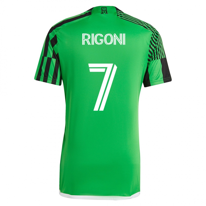 Niño Camiseta Emiliano Rigoni #7 Verde Negro 1ª Equipación 2023/24 La Camisa Argentina