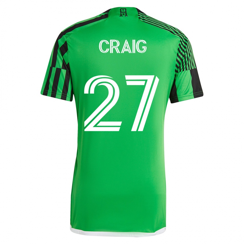 Niño Camiseta Brandan Craig #27 Verde Negro 1ª Equipación 2023/24 La Camisa Argentina