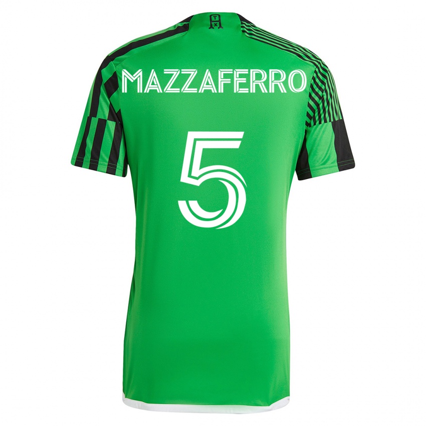 Niño Camiseta Salvatore Mazzaferro #5 Verde Negro 1ª Equipación 2023/24 La Camisa Argentina