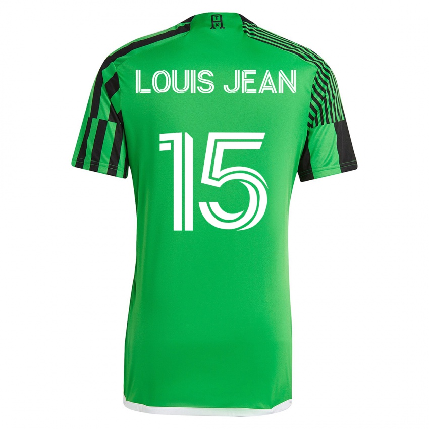 Niño Camiseta Steeve Louis-Jean #15 Verde Negro 1ª Equipación 2023/24 La Camisa Argentina