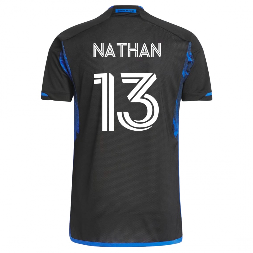 Niño Camiseta Nathan #13 Azul Negro 1ª Equipación 2023/24 La Camisa Argentina