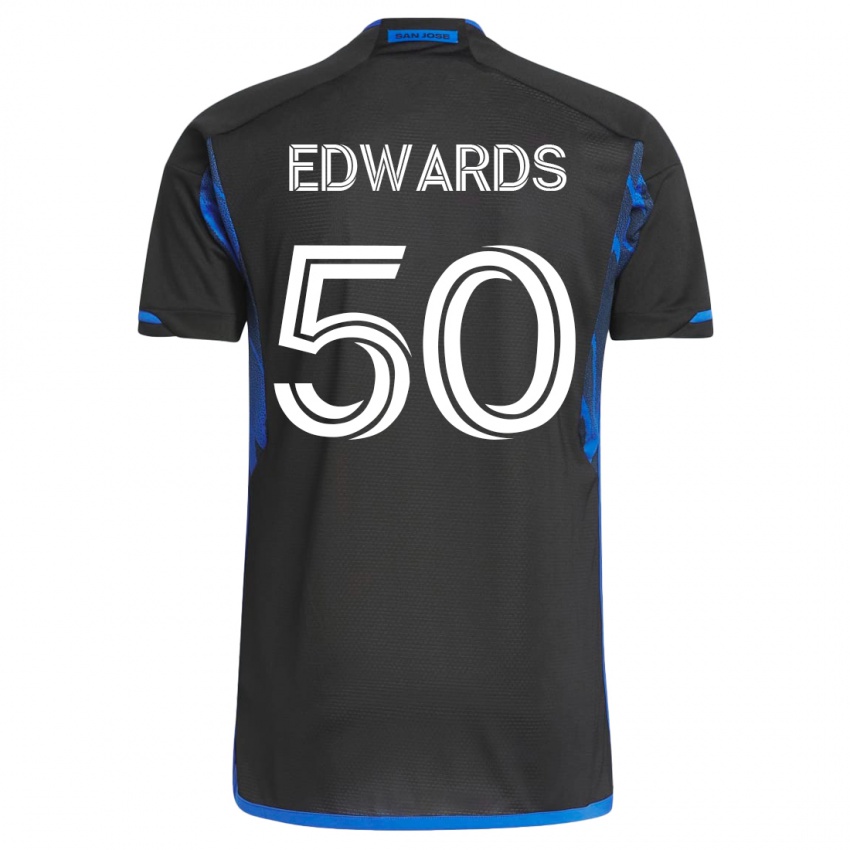 Niño Camiseta Aaron Edwards #50 Azul Negro 1ª Equipación 2023/24 La Camisa Argentina