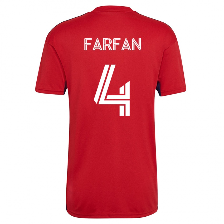 Niño Camiseta Marco Farfán #4 Rojo 1ª Equipación 2023/24 La Camisa Argentina
