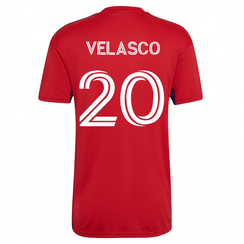 Niño Camiseta Alan Velasco #20 Rojo 1ª Equipación 2023/24 La Camisa Argentina