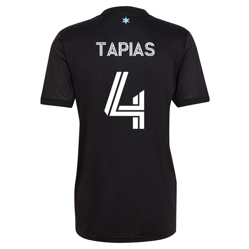 Niño Camiseta Miguel Tapias #4 Negro 1ª Equipación 2023/24 La Camisa Argentina