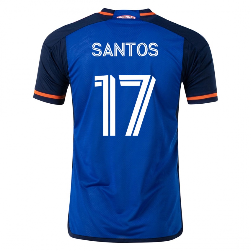 Niño Camiseta Sergio Santos #17 Azul 1ª Equipación 2023/24 La Camisa Argentina