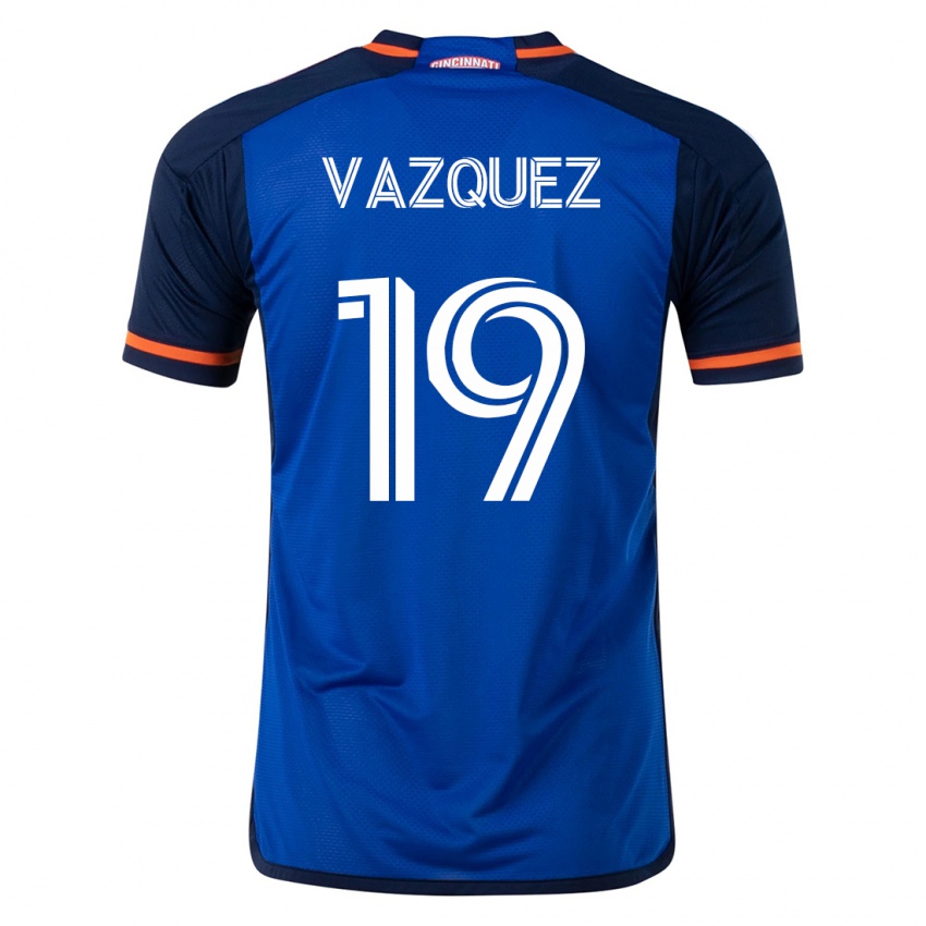 Niño Camiseta Brandon Vazquez #19 Azul 1ª Equipación 2023/24 La Camisa Argentina