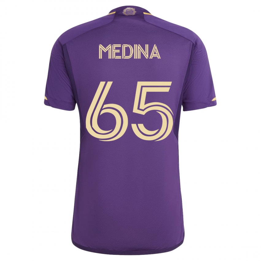 Niño Camiseta Cristian Medina #65 Violeta 1ª Equipación 2023/24 La Camisa Argentina