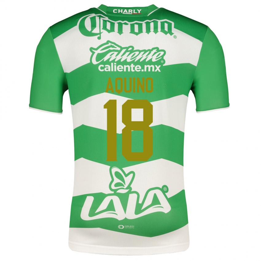 Niño Camiseta Pedro Aquino #18 Verde 1ª Equipación 2023/24 La Camisa Argentina