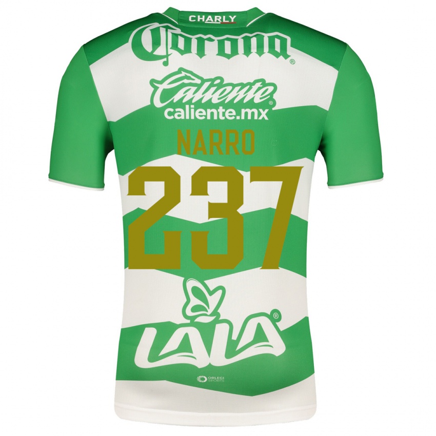Niño Camiseta Ernesto Narro #237 Verde 1ª Equipación 2023/24 La Camisa Argentina