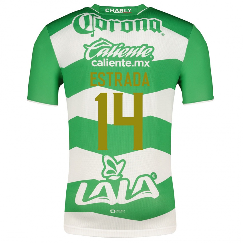 Niño Camiseta Katia Estrada #14 Verde 1ª Equipación 2023/24 La Camisa Argentina