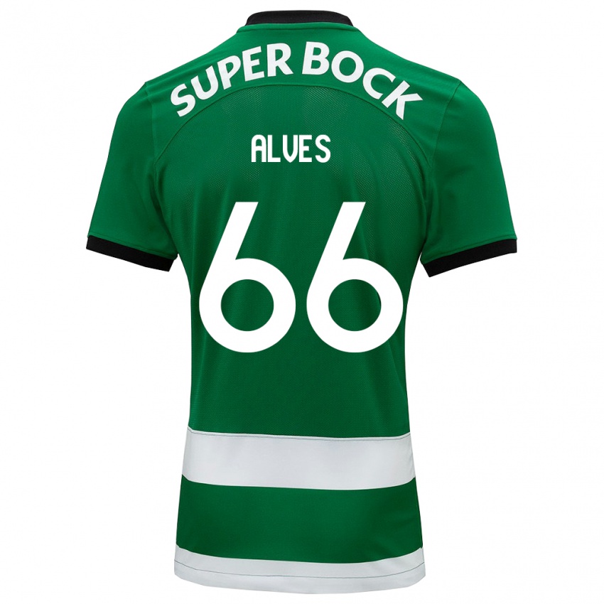 Niño Camiseta Miguel Alves #66 Verde 1ª Equipación 2023/24 La Camisa Argentina