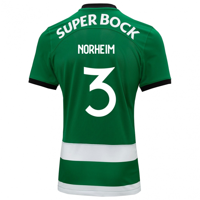 Niño Camiseta Andrea Norheim #3 Verde 1ª Equipación 2023/24 La Camisa Argentina