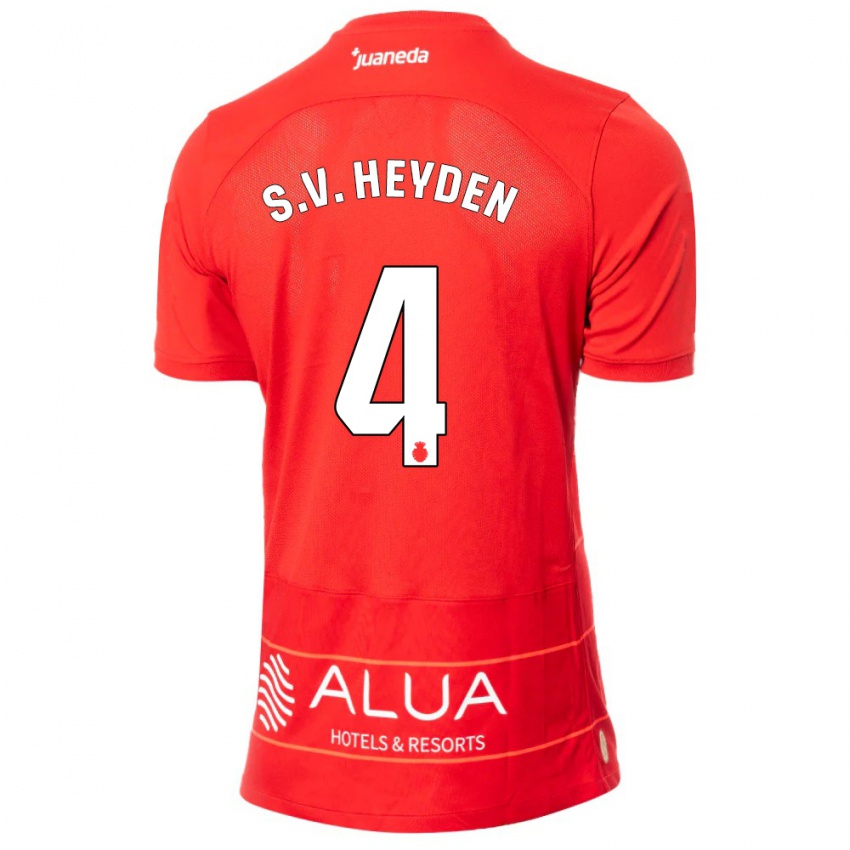 Niño Camiseta Siebe Van Der Heyden #4 Rojo 1ª Equipación 2023/24 La Camisa Argentina