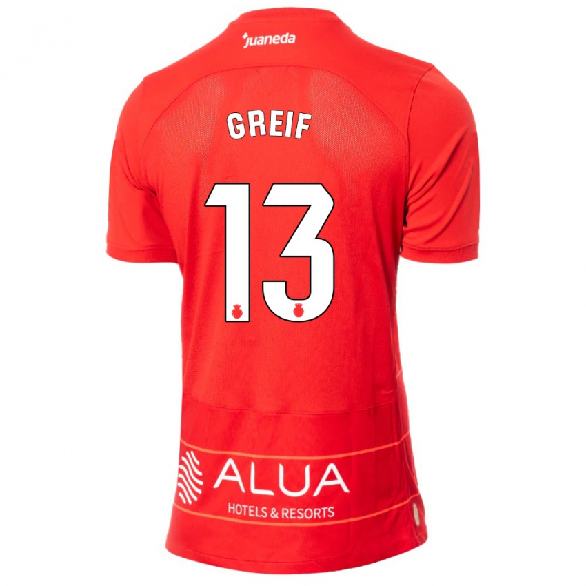 Niño Camiseta Dominik Greif #13 Rojo 1ª Equipación 2023/24 La Camisa Argentina