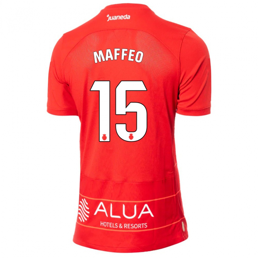 Niño Camiseta Pablo Maffeo #15 Rojo 1ª Equipación 2023/24 La Camisa Argentina
