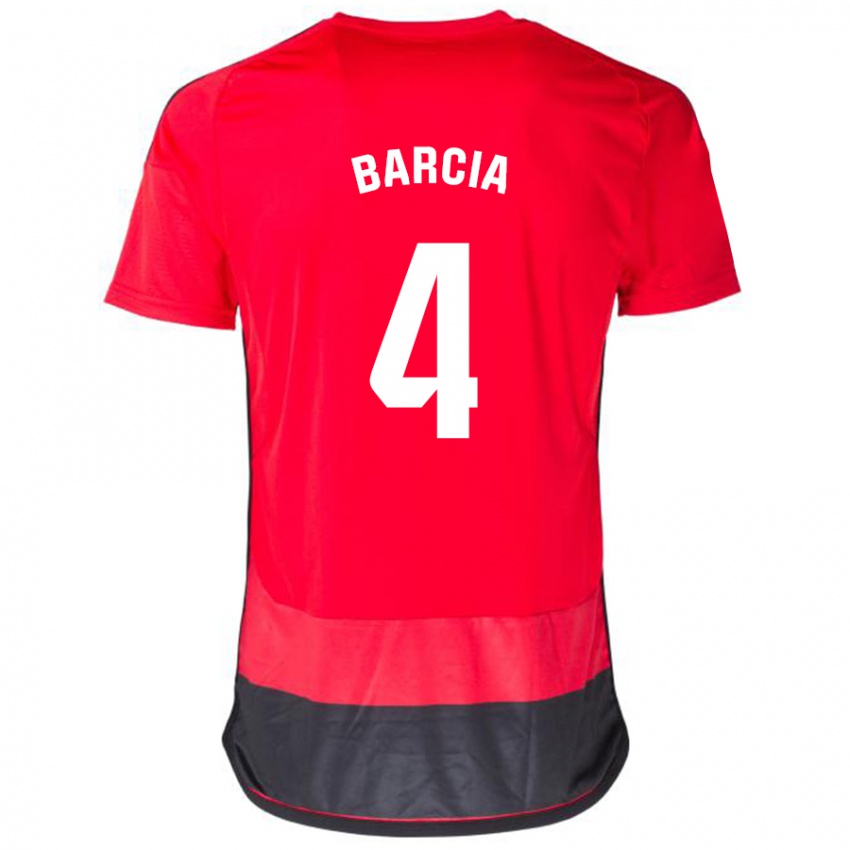 Niño Camiseta Sergio Barcia #4 Negro Rojo 1ª Equipación 2023/24 La Camisa Argentina