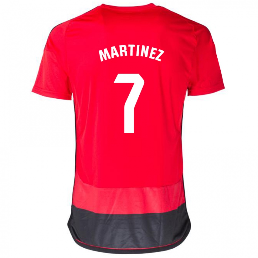 Niño Camiseta Gabri Martínez #7 Negro Rojo 1ª Equipación 2023/24 La Camisa Argentina