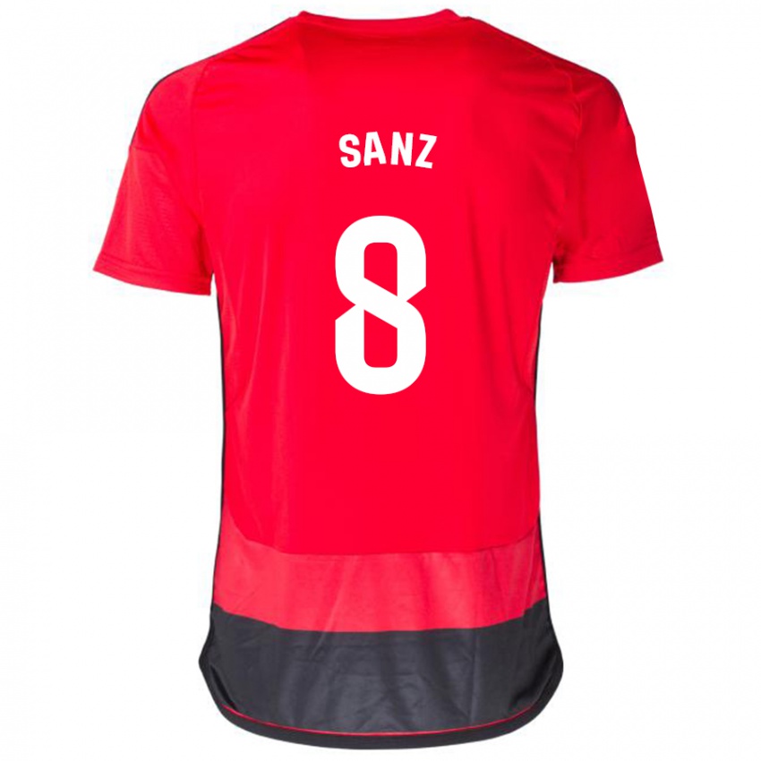 Niño Camiseta Álvaro Sanz #8 Negro Rojo 1ª Equipación 2023/24 La Camisa Argentina
