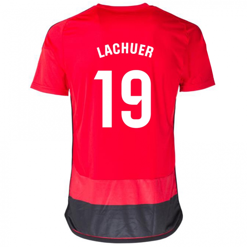 Niño Camiseta Mathis Lachuer #19 Negro Rojo 1ª Equipación 2023/24 La Camisa Argentina