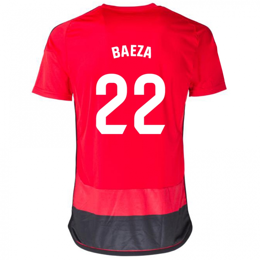 Niño Camiseta Miguel Baeza #22 Negro Rojo 1ª Equipación 2023/24 La Camisa Argentina