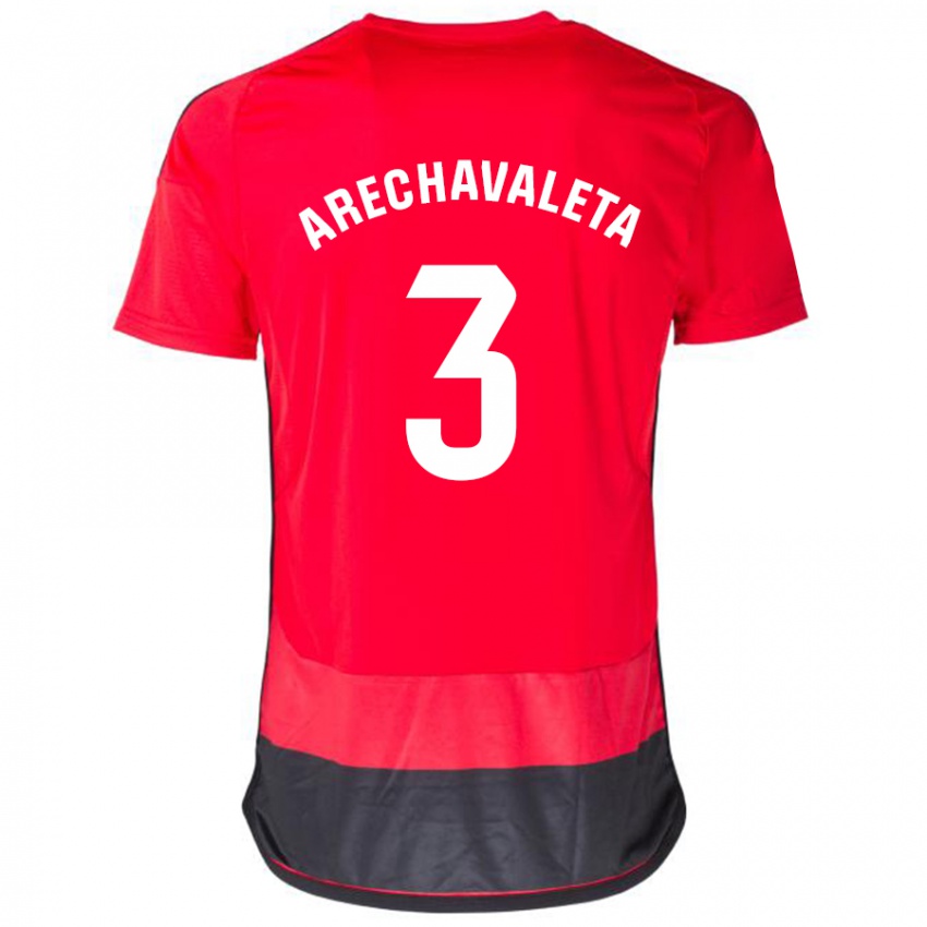 Niño Camiseta Jorge Arechavaleta #3 Negro Rojo 1ª Equipación 2023/24 La Camisa Argentina