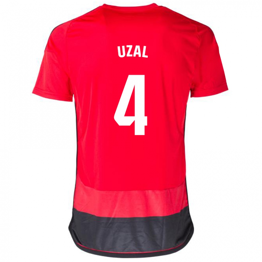 Niño Camiseta Yeray Uzal #4 Negro Rojo 1ª Equipación 2023/24 La Camisa Argentina