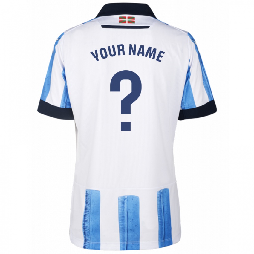 Niño Camiseta Su Nombre #0 Azul Blanco 1ª Equipación 2023/24 La Camisa Argentina