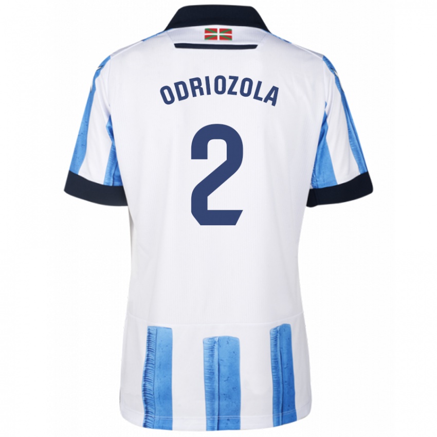 Niño Camiseta Alvaro Odriozola #2 Azul Blanco 1ª Equipación 2023/24 La Camisa Argentina