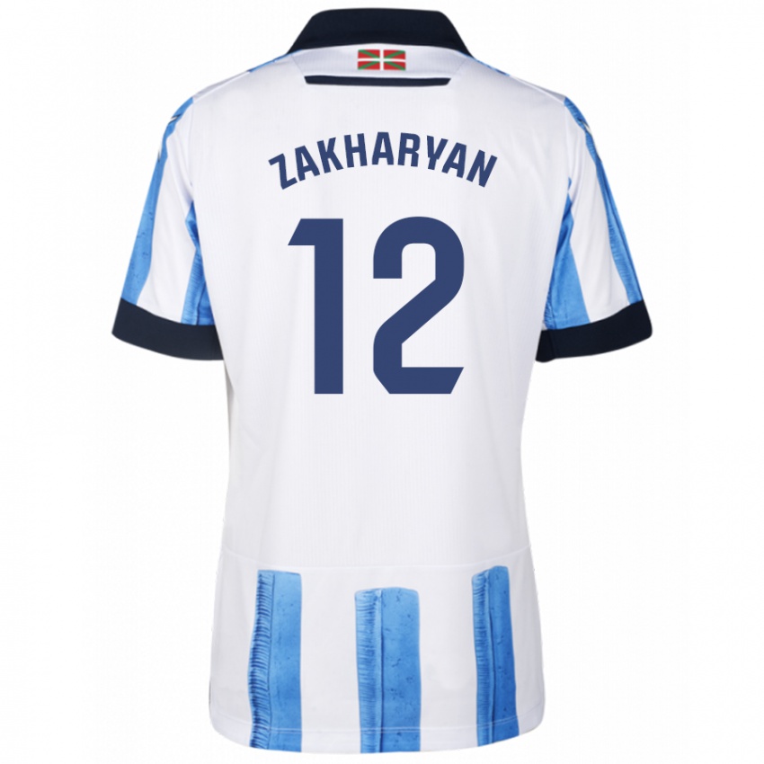 Niño Camiseta Arsen Zakharyan #12 Azul Blanco 1ª Equipación 2023/24 La Camisa Argentina