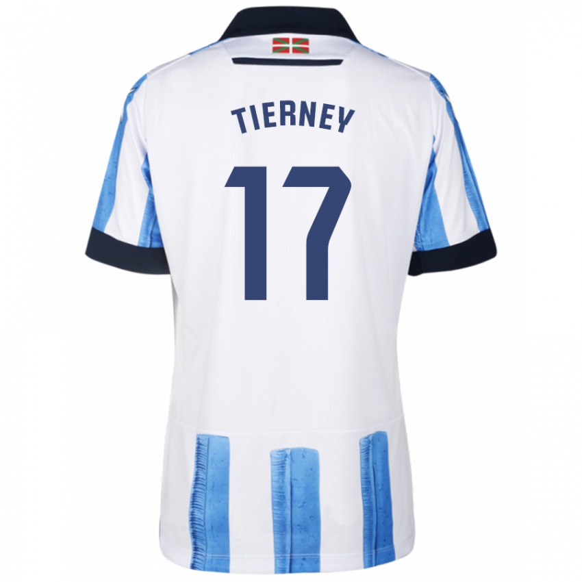 Niño Camiseta Kieran Tierney #17 Azul Blanco 1ª Equipación 2023/24 La Camisa Argentina