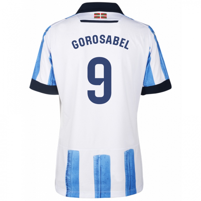 Niño Camiseta Jakes Gorosabel #9 Azul Blanco 1ª Equipación 2023/24 La Camisa Argentina