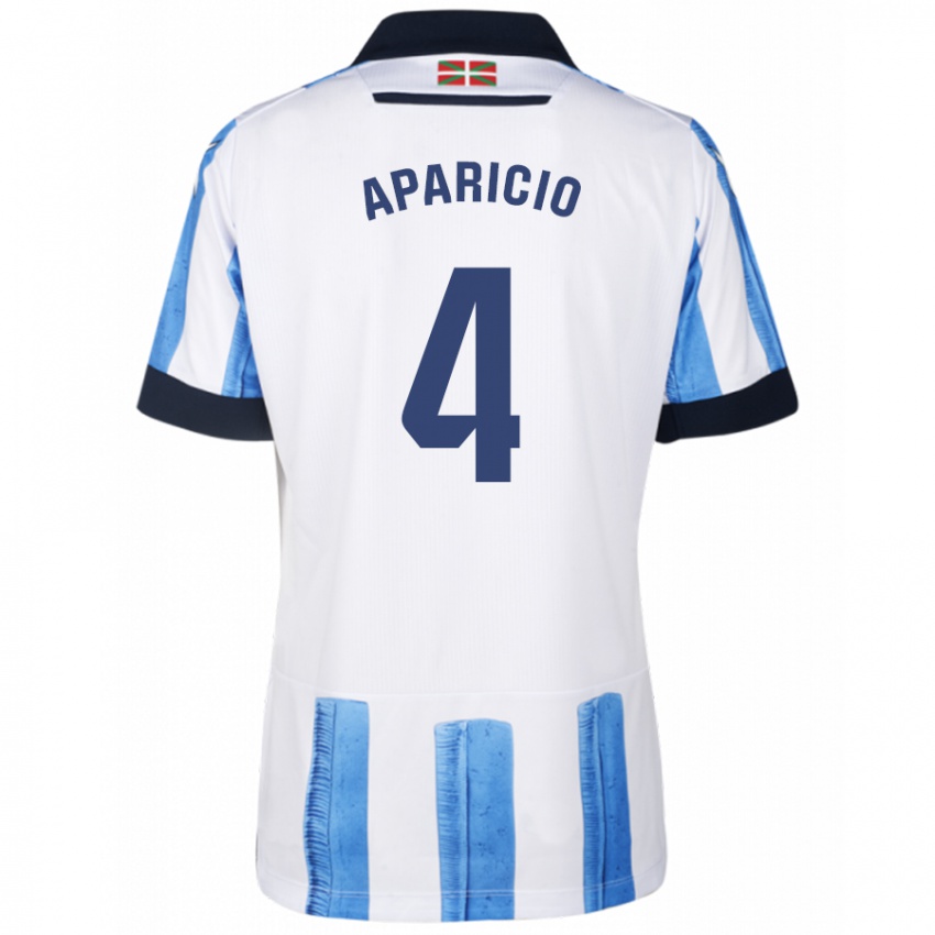 Niño Camiseta Nahia Aparicio Jaular #4 Azul Blanco 1ª Equipación 2023/24 La Camisa Argentina