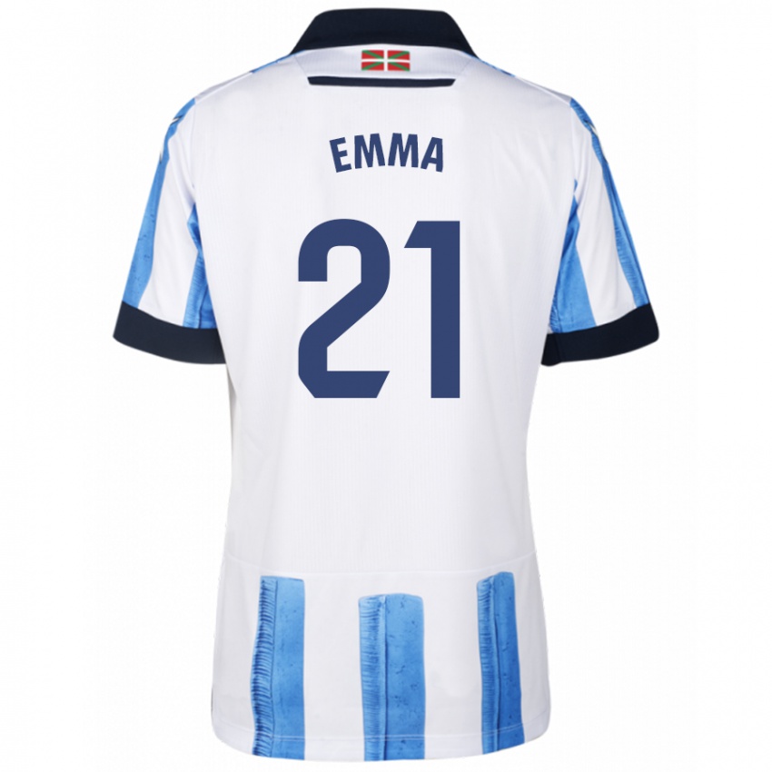 Niño Camiseta Emma Ramirez Gorgoso #21 Azul Blanco 1ª Equipación 2023/24 La Camisa Argentina