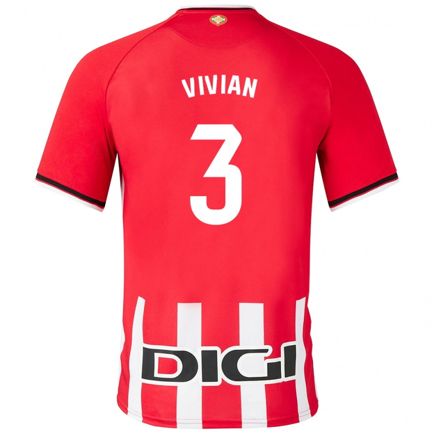Niño Camiseta Dani Vivian #3 Rojo 1ª Equipación 2023/24 La Camisa Argentina